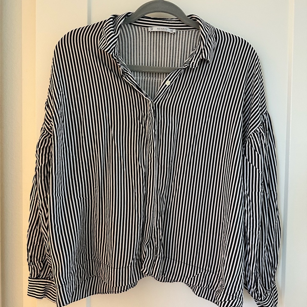 Chic Striped Button-Up Shirt